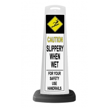 Valet White Vertical Panel w/Caution Reflective Sign P25
