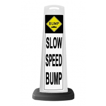 Valet White Vertical Panel w/Slow Speed Bump Reflective Sign P26