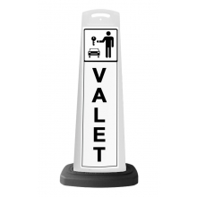 Valet White Vertical Panel w/Reflective Sign P33