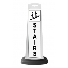 White Vertical Sign - Stairs Message