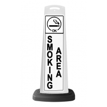 Valet White Vertical Panel w/Smoking Area Reflective Sign P38