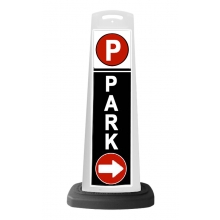 Valet White Vertical Panel w/PARK & Arrow Reflective Sign P4