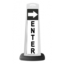 White Vertical Sign - Enter & Arrow Message