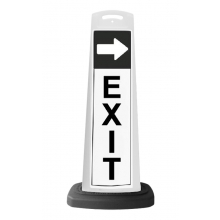 White Vertical Sign - EXIT & Arrow Message