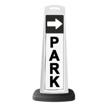 Valet White Vertical Panel w/PARK & Arrow Reflective Sign P8