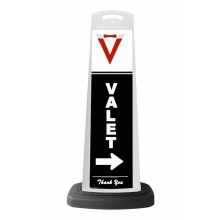 Valet White Vertical Panel w/White Arrow Reflective Sign V10