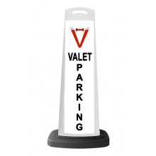 Valet White Vertical Panel w/Valet Parking Reflective Sign V14