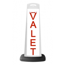 Valet White Vertical Panel w/Valet Red Reflective Sign V15
