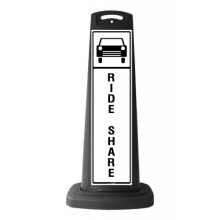 Black Vertical Sign Panel w/Ride Share Reflective Sign  P71