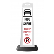 White Vertical Sign Panel w/Ride Share Pick Up Drop Off Reflective Sign  P72