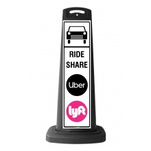 Black Vertical Sign Panel w/Ride Share Logo Reflective Sign  P73