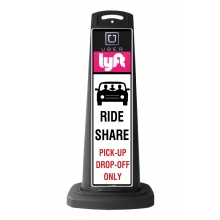 Black Vertical Sign Panel w/Ride Share and Logo Reflective Sign  P75