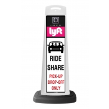 White Vertical Sign Panel w/Ride Share and Logo Reflective Sign  P75 