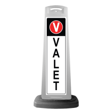 White Vertical Panel w/Valet Reflective Sign V2