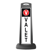 Black Vertical Sign w/Valet Message