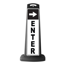 Black Vertical Sign - Enter & Arrow Message