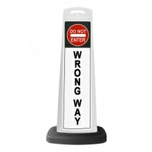 Valet White Vertical Panel w/Do Not Enter Wrong Way Reflective Sign P11