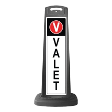 Black Vertical Sign w/Valet Message