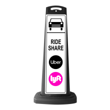 Black Vertical Sign - Ride Share Logo Message