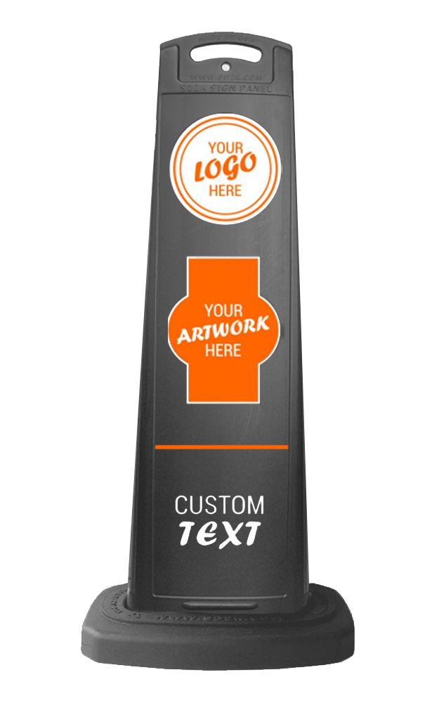 Black Vertical Sign Panel w/Custom Artwork