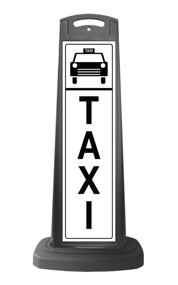 Black Vertical Sign - TAXI Message