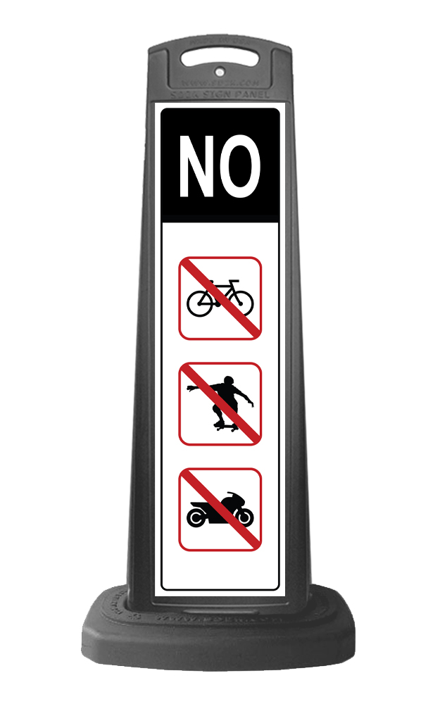 Black Vertical Sign - NO Message
