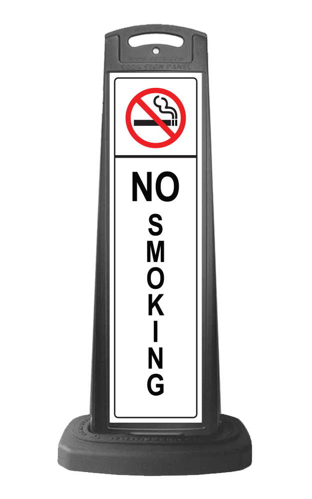 Black Vertical Sign - No Smoking Message
