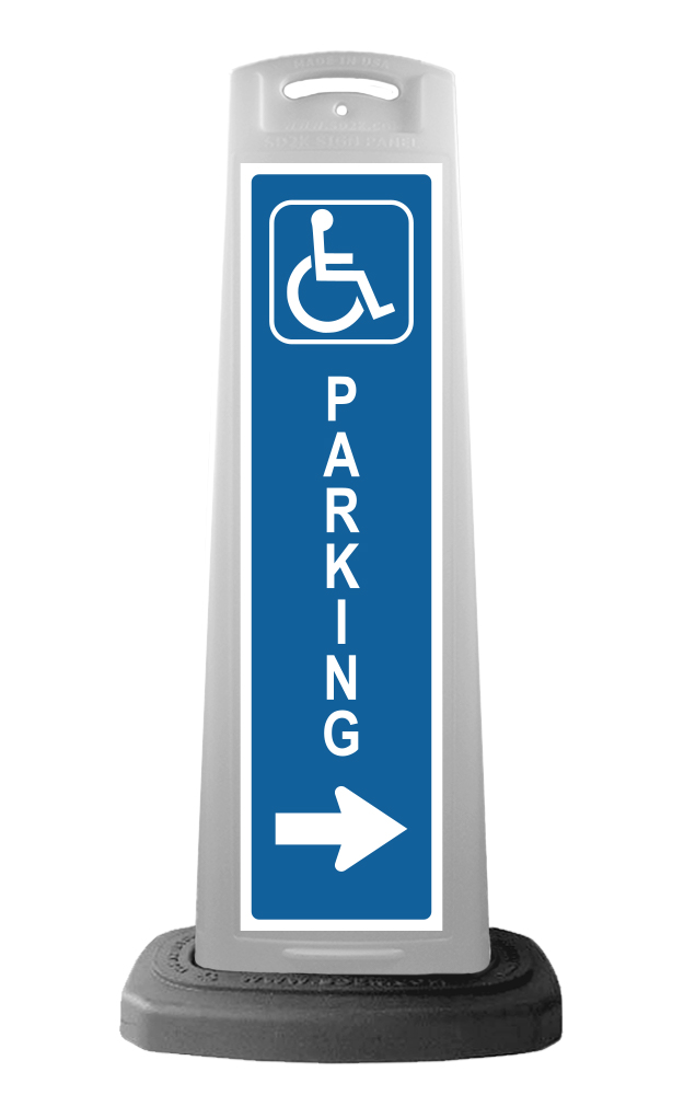 Valet White Vertical Panel w/Handicap Parking Reflective Sign P43