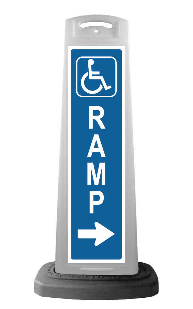 Valet White Vertical Panel w/Handicap Ramp Reflective Sign P44