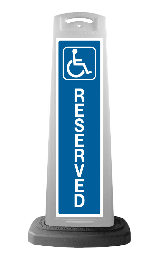 Valet White Vertical Panel w/Handicap Reserved Reflective Sign P45