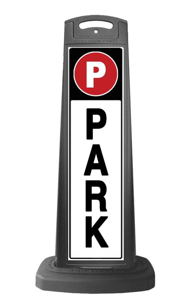Valet Black Vertical Sign - Park Message