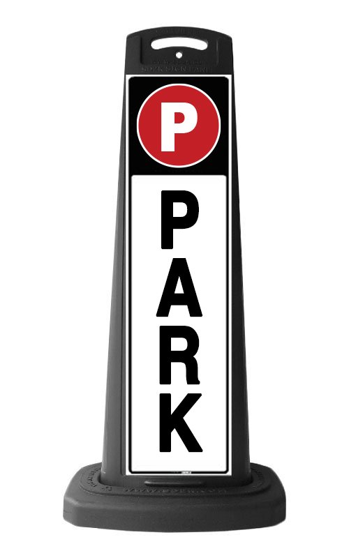 Valet Black Vertical Sign - Park Message