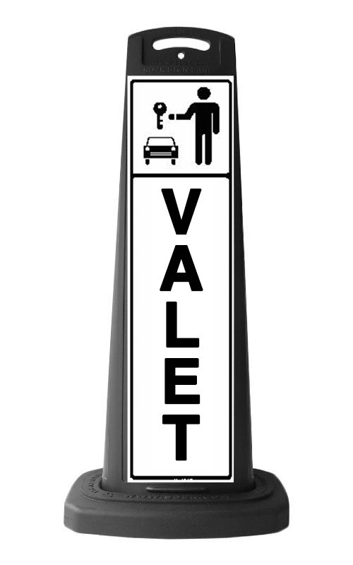 Valet Black Vertical Sign 