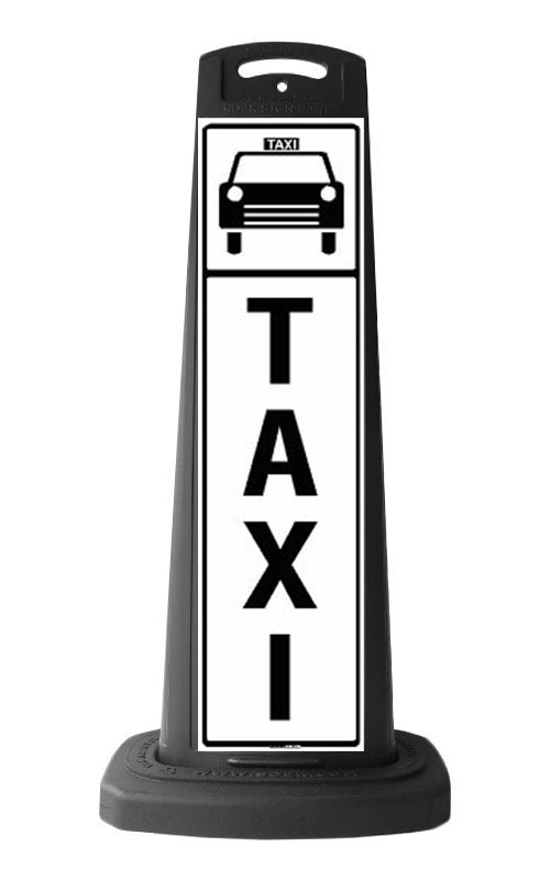 Black Vertical Sign - TAXI Message