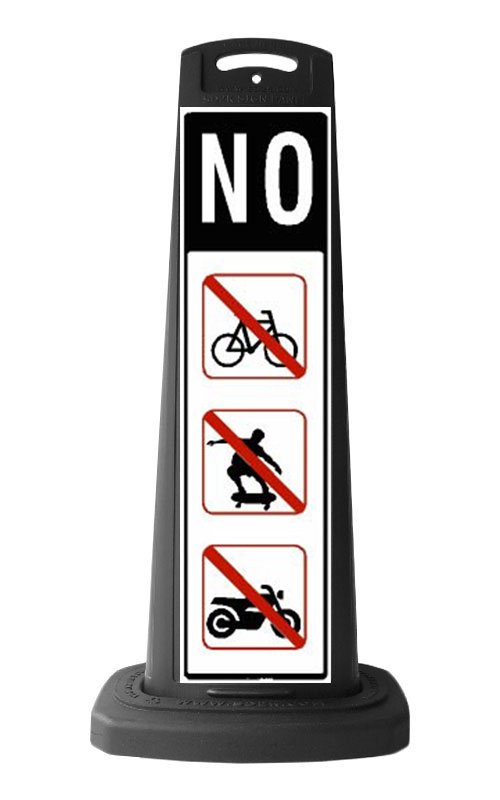 Black Vertical Sign - NO Message