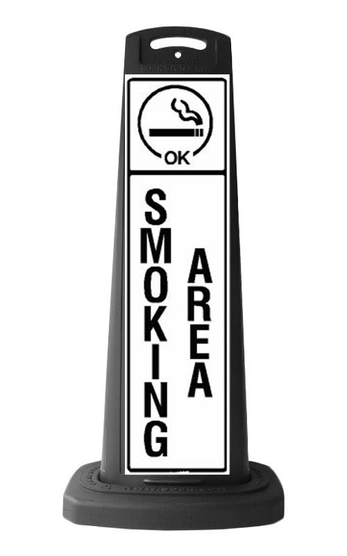 Black Vertical Sign - Smoking Area Message