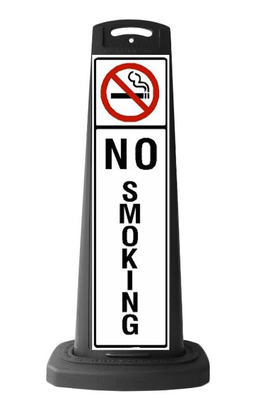 Black Vertical Sign - No Smoking Message