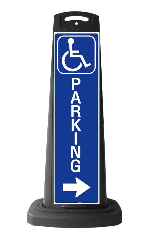 Black Vertical Sign - Handicap Parking Message