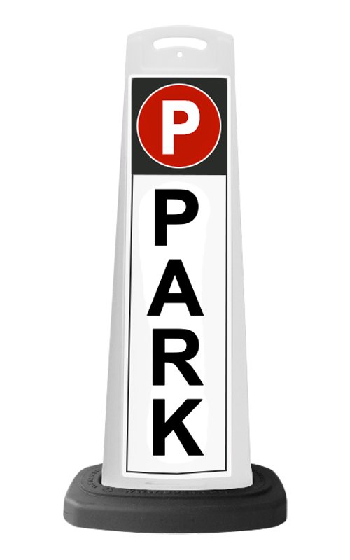 Valet White Vertical Panel w/PARK Reflective Sign P1