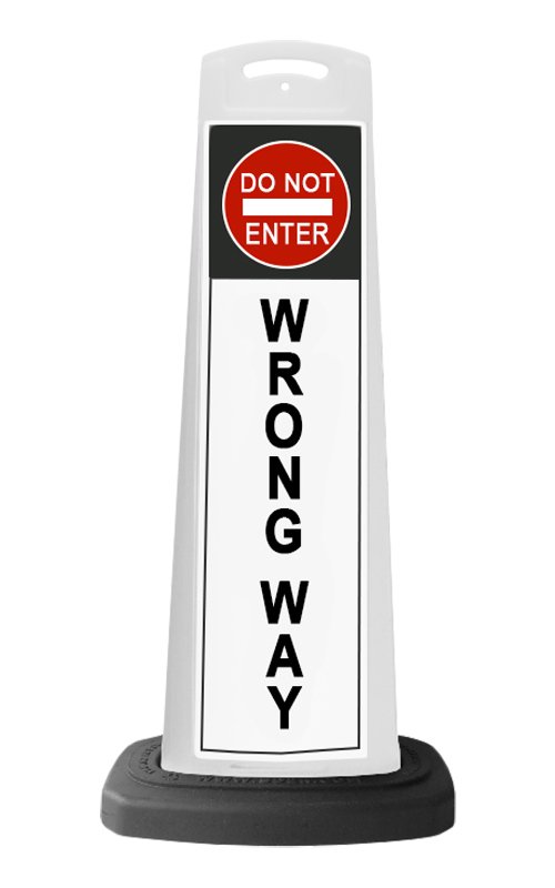 Valet White Vertical Panel w/Do Not Enter Wrong Way Reflective Sign P11