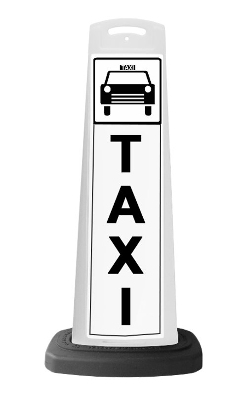 Valet White Vertical Panel w/Taxi Reflective Sign P34