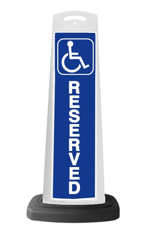 Valet White Vertical Panel w/Handicap Reserved Reflective Sign P45