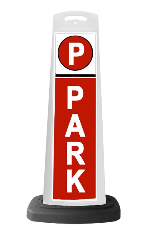 Valet White Vertical Panel w/Red Background & PARK Sign P6