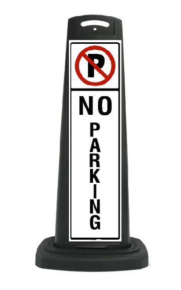 Valet Black Vertical Sign - No Parking Message