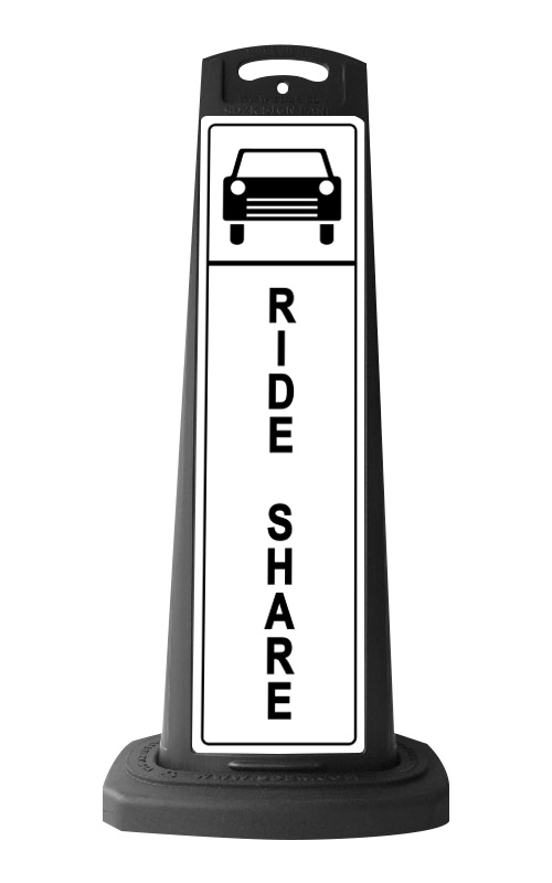 Black Vertical Sign - Ride Share Message