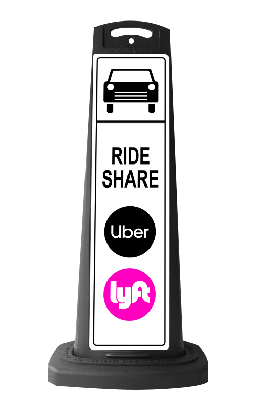Black Vertical Sign - Ride Share Logo Message